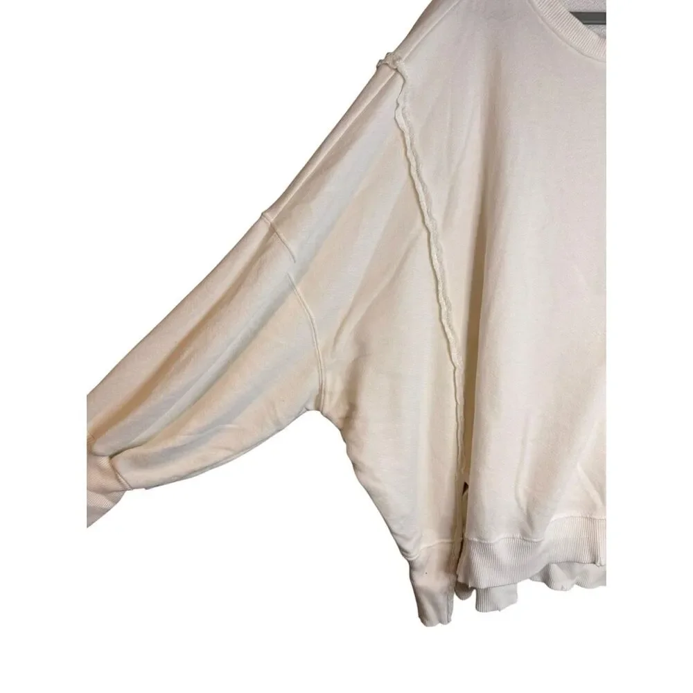 Free People We The Free Camden Sweatshirt White Size Medium